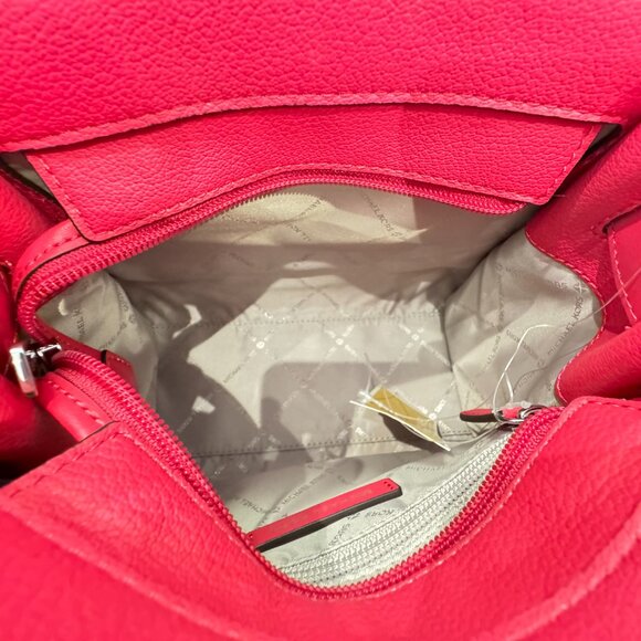 Michael Kors Hamilton Small Satchel Shoulder Bag MK Electric Pink Multi Exotic - Picture 14 of 15
